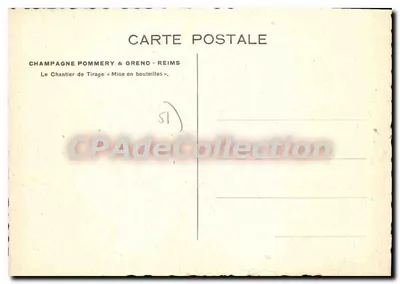Champagne Pommery & Greno - Reims — A Oficina de Desgaseificação « Colocação em Garrafas » — Verso
