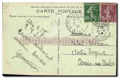 Vitry-le-François (Marne) — Estatua del Coronel Moll — Ed. J. B. — Reverso