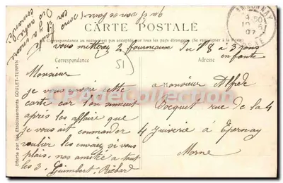 Athis (Marne) — A Torre — Encontro de caça Auban-Moët — Fototipia Bienxine e Imp. Reims — Verso
