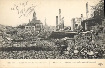 Pargny-sur-Saulx (Marne) — ruínas após 1914-15 — E.P.D. — série 34m
