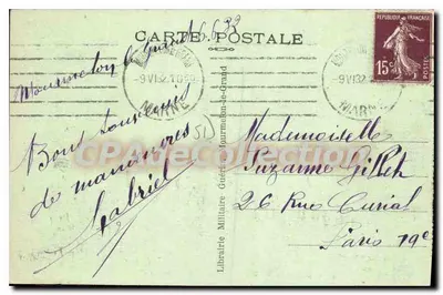 Mourmelon-le-Grand — Entrada do Campo — Librairie Militaire — Verso