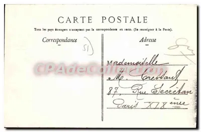 Chouilly - O Castelo de Saran — Vista geral (369) — Fot. Em. Choque, Imp. Sparnay (Depositado) — Verso