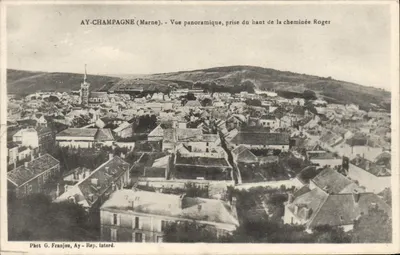 Ay-Champagne (Marne) — Vista panorâmica tirada do topo da chaminé Roger — Fot. G. Franjou, Ay - Rep. interd.