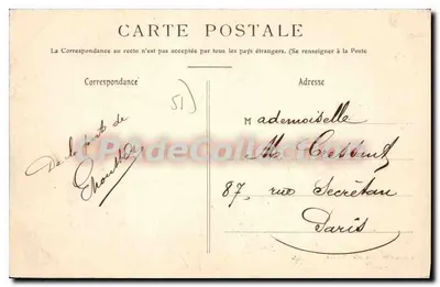 Villers-aux-Bois — O Castelo e o Lago — J. Bracquemari, livr.-editor Epernay — Verso