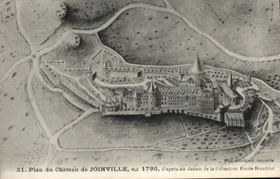 Castelo de Joinville — Plano de 1790 segundo desenho da Coleção Emile Humblot — Editor Guichard, Joinville, n°31