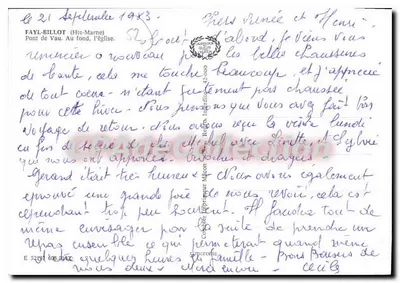 Fayl-Billot — vista da rua e da igreja — editor Cinq, n° 5219 — Verso