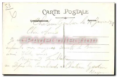 Château-Gaontier — Uitzicht van de Engelse Tuin — Uitgave J. Malicot, fot., Sablé-sur-Sarthe — Achterkant