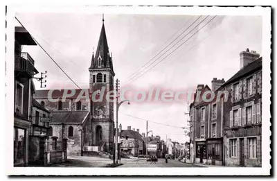 Pré-en-Pail — vista da rua com igreja — Imp. A. Pail au Mans