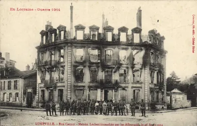Lunéville - Rue Carnot - Haus Leclerc von den Deutschen am 26. August 1914 angezündet