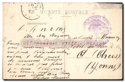 Der Krieg in der Lothringen 1914 — deutsche Schützengräben auf der Côte des Vignes über der Farm Méhen — LUNÉVILLE, Verlag Artion, lib. - Luneville — Rückseite