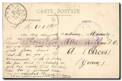 Gerbéviller - O Castelo visto do parque após o bombardeio em 1914 — E. Bastien, lib.-édit. — Verso