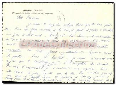 L'Étang de la Meule — Badonviller (Meuse) — Éd. Usin Badonviller — Verso