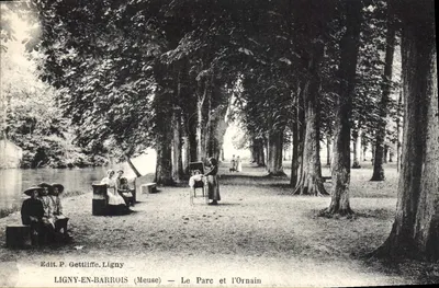 LIGNY-EN-BARROIS (Meuse) — O Parque e o Ornain — Edit. P. Gettliffe, Ligny