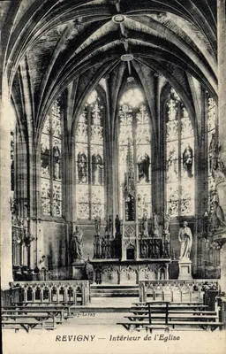 Revigny-Laïby — Interior da Igreja — Editor C. F. Demy-Laïby