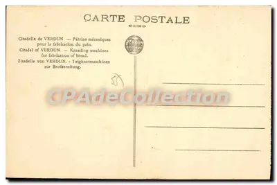 Cidadela de Verdun — Pernas de Amassamento Mecânicas para Fabricação de Pão — Éditions Verdun — Verso