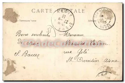 Verdun — Estátua de Chevert — Editor desconhecido, número de série não visível — Verso