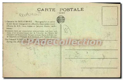 Ossuaire de Douaumont — Inauguration officielle — Verdun Éditions — Verso