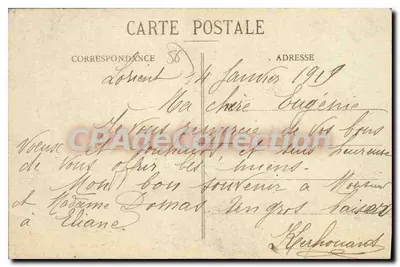 Lorient - Plac Bisson — widok placu z centralnym pomnikiem i tramwajami — kolekcja Laurent, Port-Louis, nr 449 — Rewers