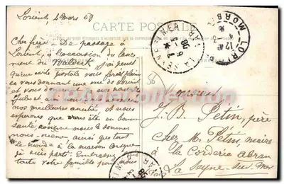 Lorient - Przylądek Wojenny — widok portu z statkami — wydawca Lorient, n° 1029 — Rewers