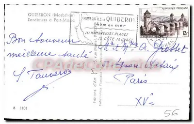 Port-Maria — Sardinières en Quiberon — Ediciones Martel, n° 8 3101 — Reverso