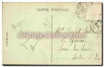 Quiberon — Plaża — widok z plaży z kabinami z paskami — wydawca Lecrant-Nel, Rennes, nr 1214 — Rewers