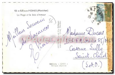 A Praia e o Bois d'Amour — ILE-aux-MOINES (Morbihan) — Edições Caby — Verso