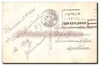 Metz — Praça da Estação — Edição Ch. Fischer, n°77 — Verso