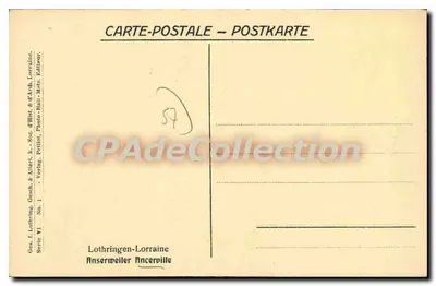 Cruz de cemitério — Ancerville — Lothringen-Lorraine, Editor Lothringen-Lorraine, Série VI — Verso