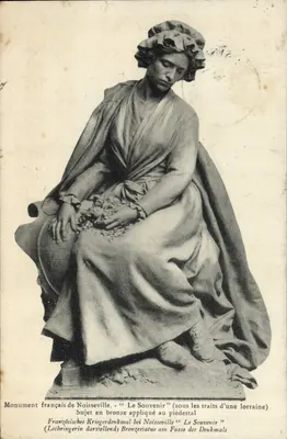 Monumento francês de Noisseville — 'Le Souvenir' (sob as feições de uma lorraine) — Editado por F. Courard, Metz