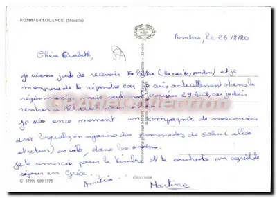 Rombas - Clouange — vista da cidade, da igreja e da indústria — editor Carotin, número de série não visível — Verso