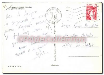 Bouzonville (Moselle) — Vista geral aérea — Combier Imprimeur Mâcon — Verso