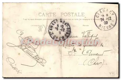 Clamecy — Valle de la Yonne tomada desde el Crot-Pinson — E. Goulet, editor, Clamecy — Reverso