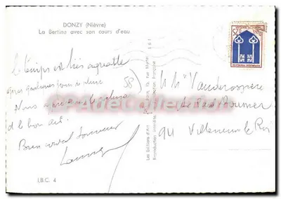 Donzy (Nièvre) — A Bertine com seu curso d'água — Les Éditions d'Art — Verso