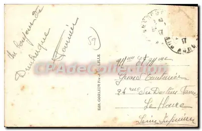 Dunkierka - Plac Jean-Bart — posąg jeździecki, wydawca Gorlier Frères Lille, n°22 — Rewers