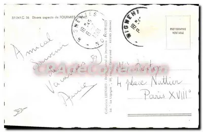 Fourmies — Diversos aspectos — Editor LIENARD, n° 59.249.C 26 — Verso