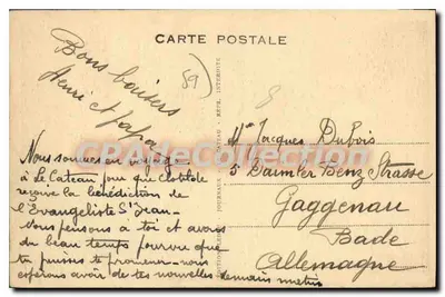 Le Cateau — Jardim Público — Edições Jornais de Le Cateau, n° 01736 — Verso