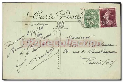 Tourcoing — O Castelo do Conde d'Espel — I.L. — Verso