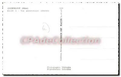 Clermont (Oise) — widok panoramiczny z lotu ptaka — Wydawnictwo Combier — Rewers