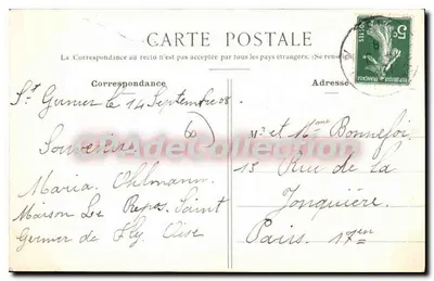 Saint-Germer (Oise) — Ogólny widok starego klasztoru — Lettresor, w Gournay, nr 67 — Rewers