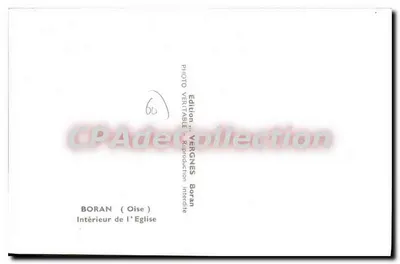 Widok wnętrza kościoła — Boran (Oise) — Wydawnictwo Vergnès — Rewers