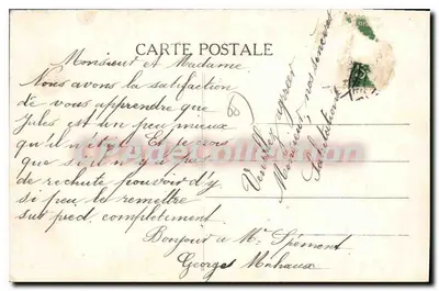 Séricourt — Gabinet pracy Eugène Scribe — Stara pocztówka deCollection — Rewers