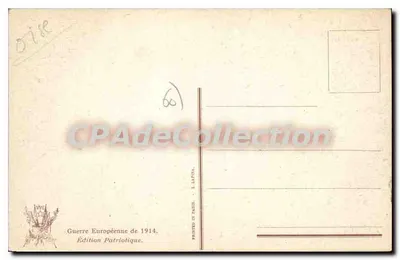 M. G. E. Odent, burmistrz Senlis — rozstrzelany przez Niemców — Wydanie Patriotyczne 1914 — Rewers