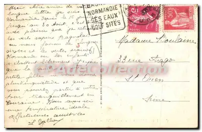 BAGNOLES-de-l'ORNE — Vista panorâmica tirada do Roc au Chien — CPAdeCollection n°166 — Verso