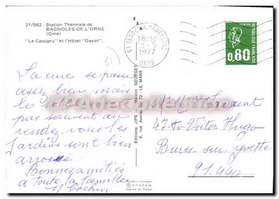 Hotel 'Gayot' — Estação Termal de Bagnolles-de-l'Orne — Edições JIPE — Verso