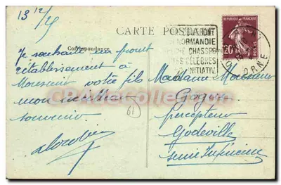 Domfront — Uma torre do Castelo — A Normandia — Fot. Ed. Fiers — Verso