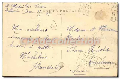 Der Eingang des alten Schlosses — Bellême (Orne) — Verlag Ribot, Nr. 28 — Rückseite