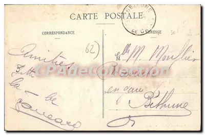 Arras — A Estação — Chemin de Fer du Nord — R. Cadé, fotógrafo-editor, Méharicourt (Somme) — Verso