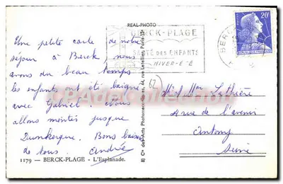 Berck-Plage — A Esplanada — Cie des Arts Photomécaniques — Verso