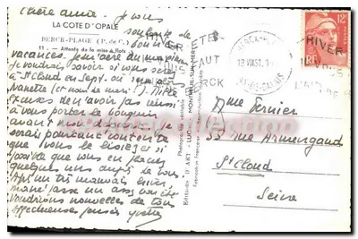 Barco a vela BISO2 — praia de Berck — Éditions D'ART — Verso