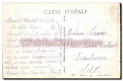 Berck-Plage — Chegada à Esplanada pela Rue de la Mer — editor desconhecido, número de série não visível — Verso